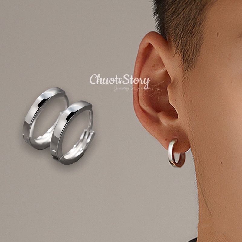 Khuyên Tai Nam Nữ Trơn Tròn Cá Tính, Bông Tai Titan Thời Trang Unisex - Ktu0018 - Chuotsstory