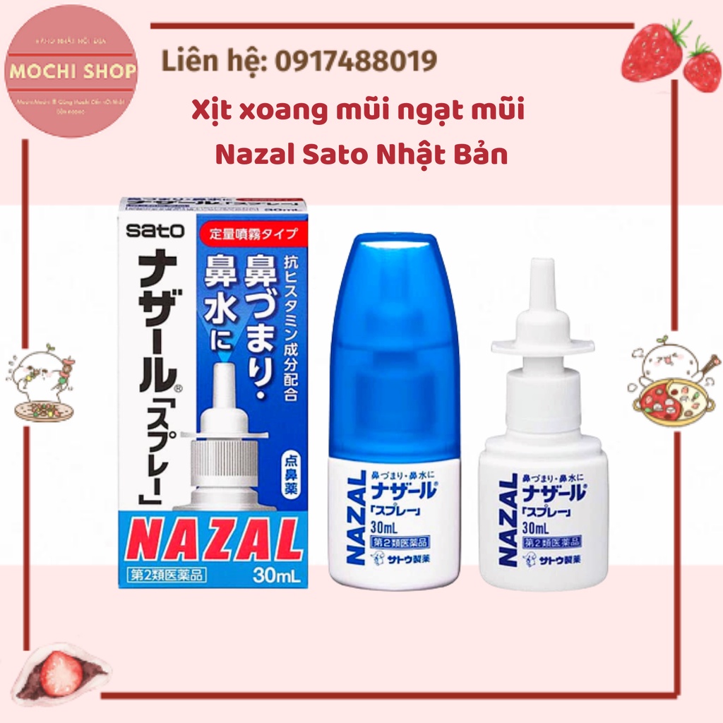 Xịt xoang mũi ngạt mũi Nazal Sato 30ml nội địa Nhật Bản