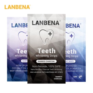 Miếng dán làm trắng răng LANBENA bằng than tre loại bỏ vết ố và phục hồi hơi thở tươi mát