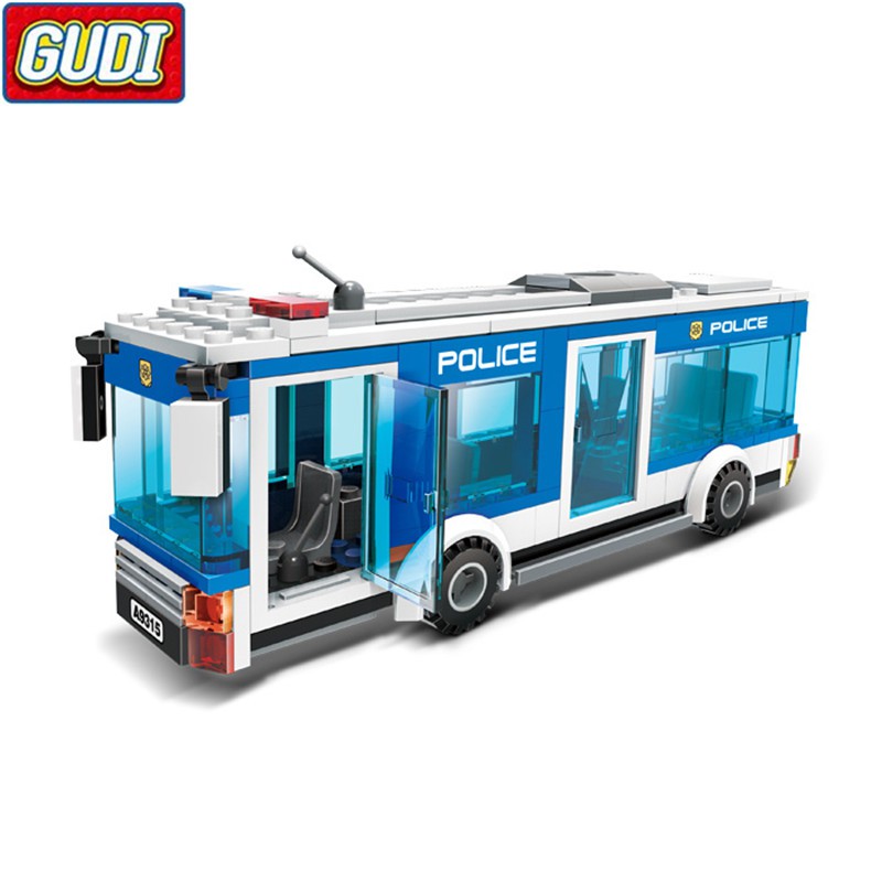 Đồ Chơi Lắp Ráp GUDI 9315 - Lắp Ráp Xe Bus Cảnh Sát 256 Chi Tiết!