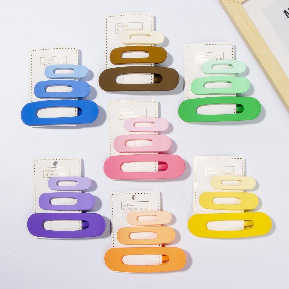 MOCHO Set 3 Kẹp Tóc Mỏ Vịt Màu Sắc Ngọt Ngào Cho Nữ