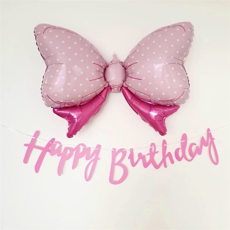 Dây cờ treo trang trí tiệc sinh nhật màu hồng / xanh dương / vàng / bạc phong cách Hàn Quốc độc đáo