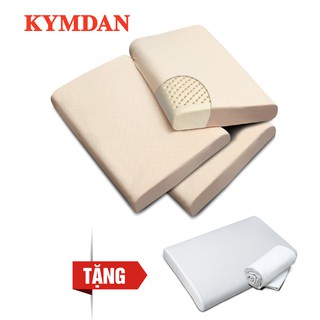 Combo 3 gối cao su thiên nhiên Kymdan Pillow PressureFree Air - tặng 1 gối cùng loại và tặng vỏ bọc gối cùng loại