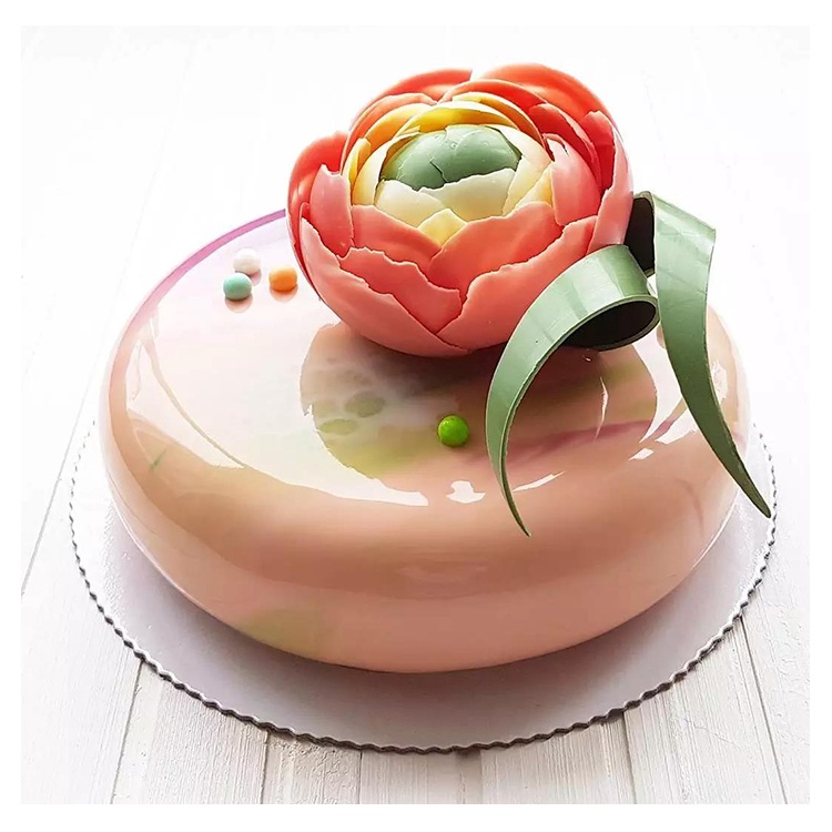 Khuôn Silicone Làm Bánh Mousse Hình Tròn Tráng Gương Kiểu Pháp