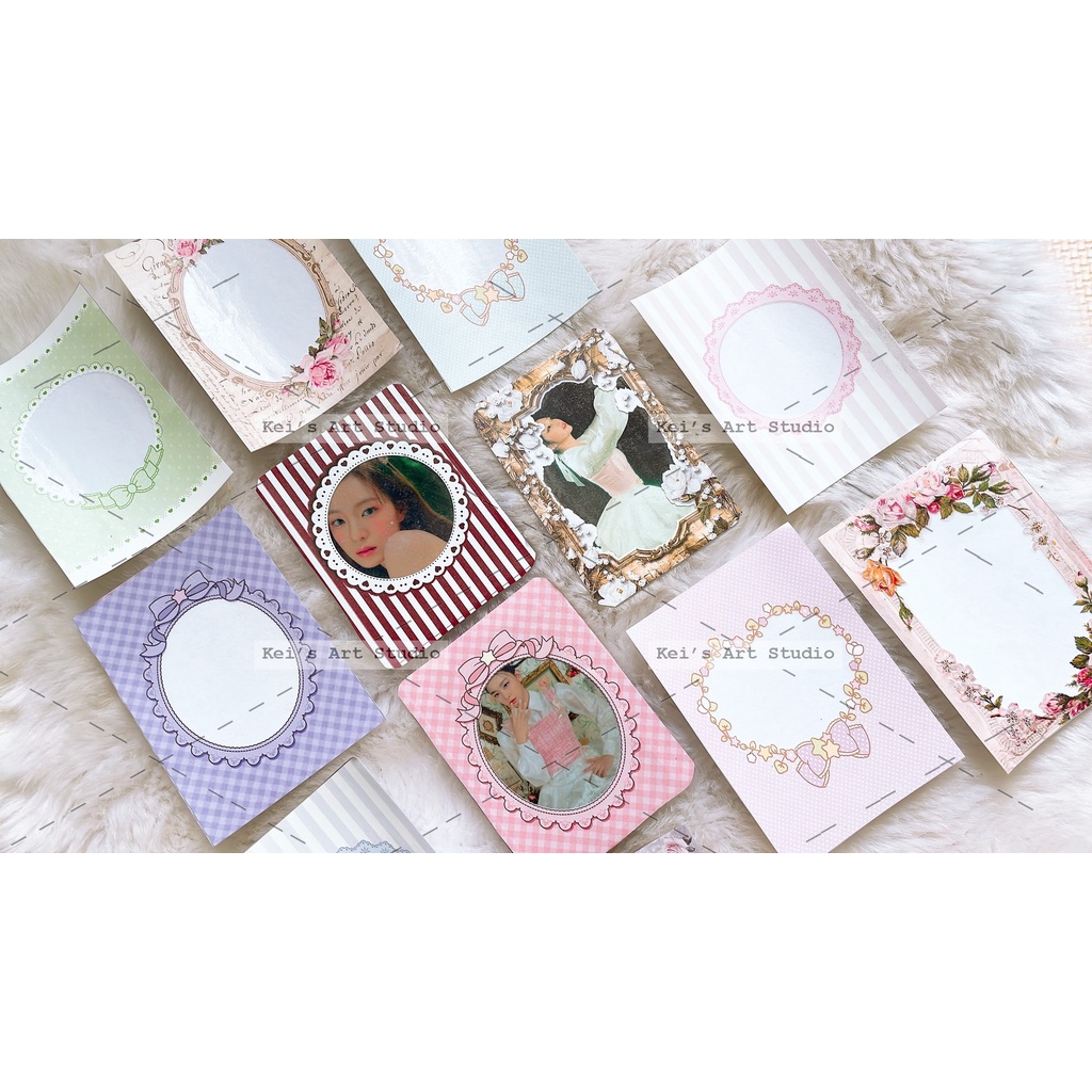 1 miếng decal trong trang trí toploader thiết kế khung viền dễ thương, vintage,..