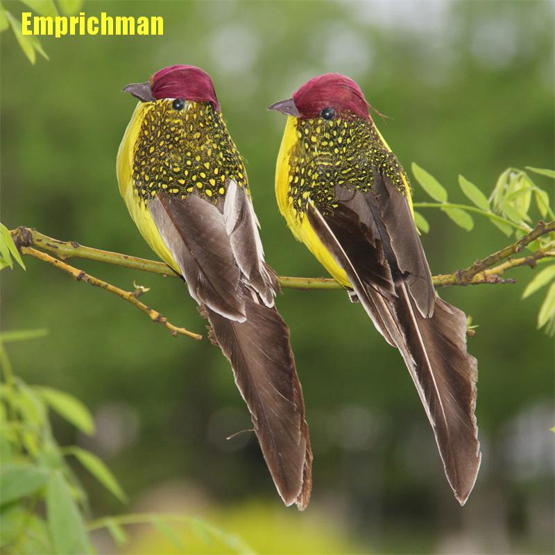 [Emprichman] Mini Fake Birds Artificial Feather Foam Doves Wedding Garden Decoration Ornament