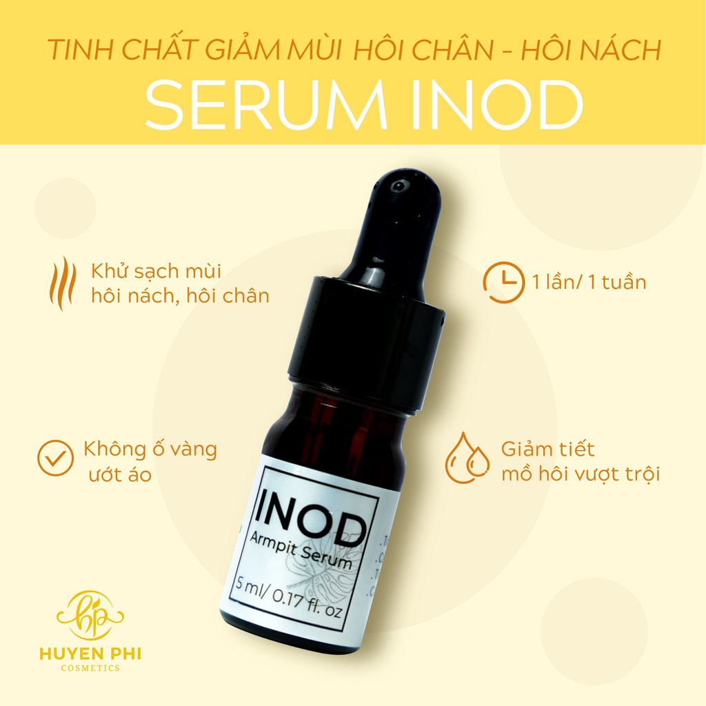 Combo Inod Huyền Phi 5ml và Cọ Quét Mặt Nạ - Giúp khử sạch hôi nách, hôi chân, mùi khó chịu trên cơ thể