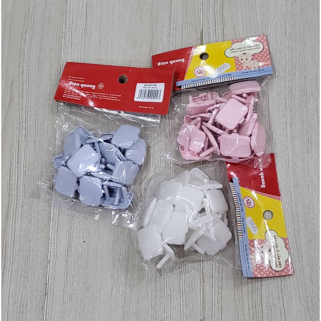 Nắp bịt lỗ cắm Điện Quang - gói 20 cái che ổ điện bảo vệ an toàn