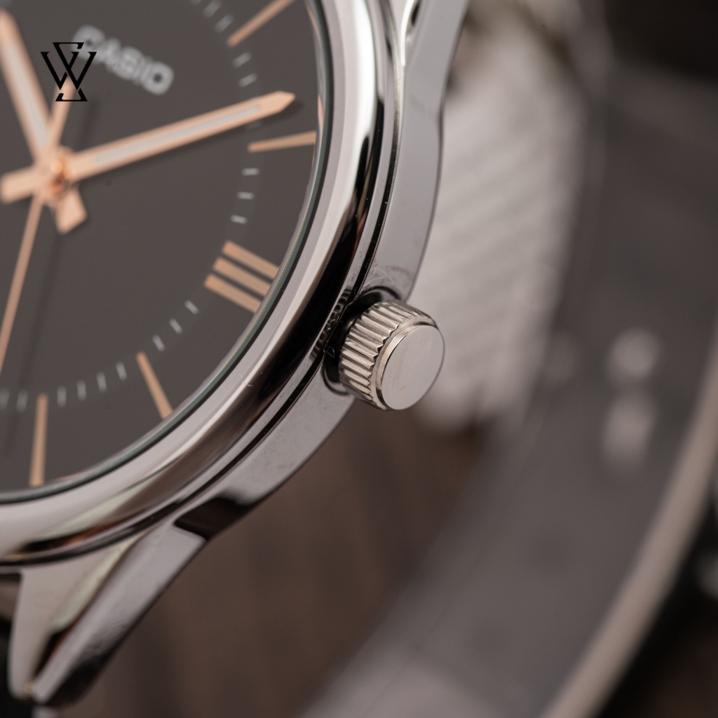 Đồng Hồ Quartz Nam Casio WATCHSTORE MTP-V005L-1B5UDF Thiết Kế Kính Khoáng 40mm, Dây Đeo Da Và Vỏ Thép Không Gỉ