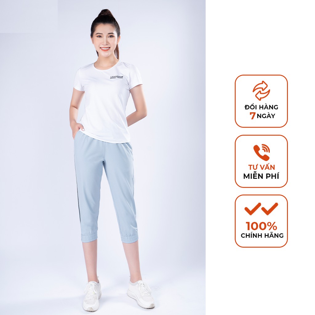 Quần Capri Nữ Livan Sport Mềm Mại Năng Động Màu Ghi Xanh