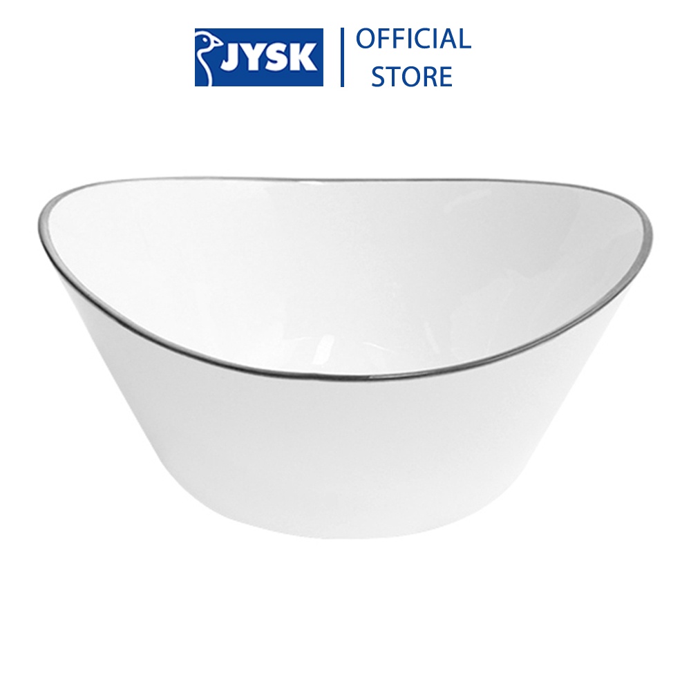 Tô salad | JYSK nID | sứ trắng bóng viền đen | 20.8x20.3x9.4cm