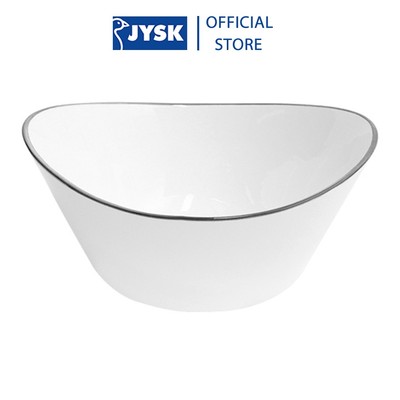 Tô salad | JYSK nID | sứ trắng bóng viền đen | 20.8x20.3x9.4cm