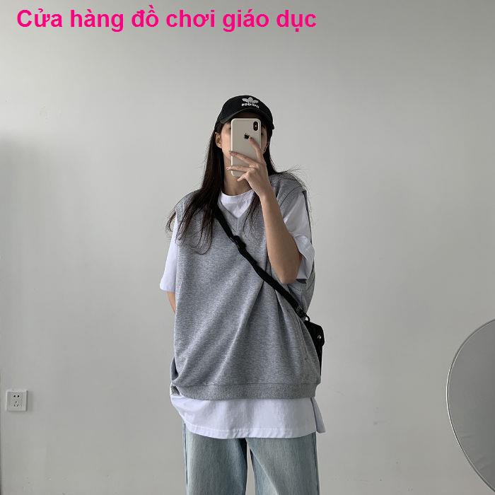 XINH XINH Mùa xuân và hè mới Vest V-cổ Nữ Sinh viên Hàn Quốc Cao đẳng Gió Không tay Top Tide RẺ QUÁ