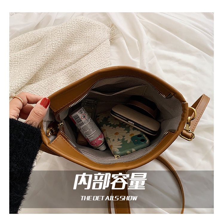 Túi Xách JASMIN NOIR Bucket Chất Liệu Da PU Có Khóa Thời Trang Cho Nữ
