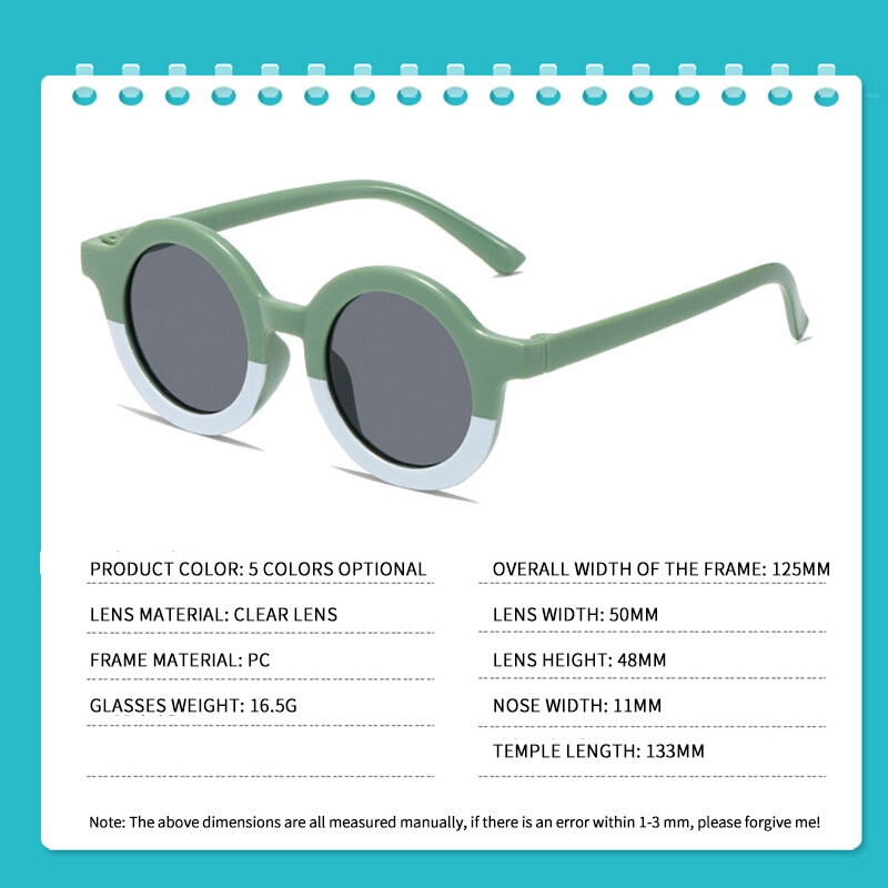 Kính Chống Nắng PTQ Gọng Tròn Phong Cách Hàn Quốc Thời Trang Cho Bé Gái