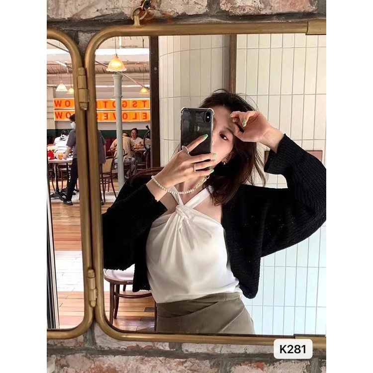Áo len mỏng dài tay khoác ngoài áo cardigan 1290