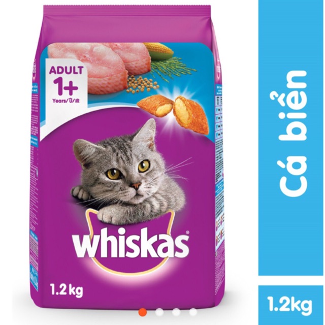 [Mã 1911FMCGSALE giảm 8% đơn 500K] Thức ăn mèo lớn whiskas vị cá biển gói 1,2kg