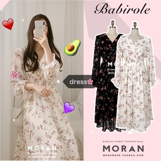 (ORDER) Váy hoa voan MORAN dáng dài vintage Hàn Quốc nhẹ nhàng điệu đà ngọt ngào