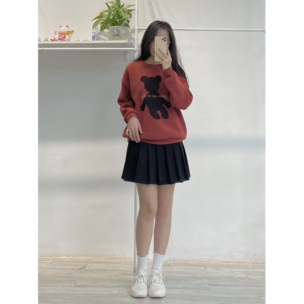Áo len nữ Bella18 hình gấu siêu xinh len mềm mịn dày dặn | BigBuy360 - bigbuy360.vn