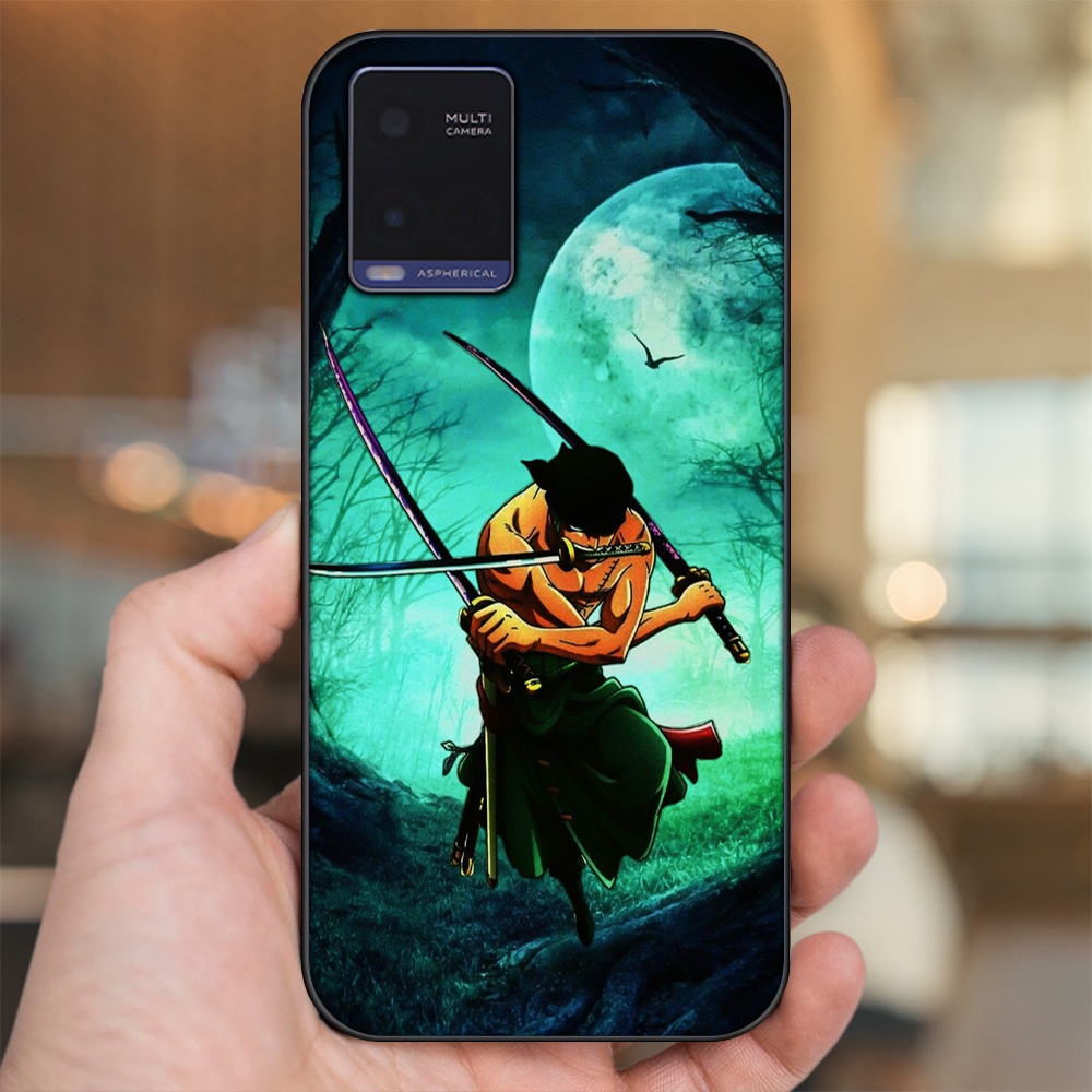 Ốp lưng Vivo Y21 viền đen in hình Zoro One Piece