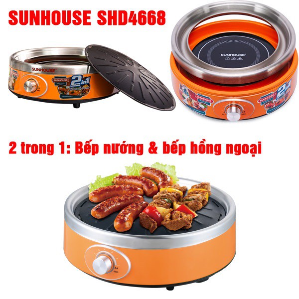 [Mã ELTECHZONE giảm 5% đơn 500K] Bếp nướng hồng ngoại Sunhouse SHD4668