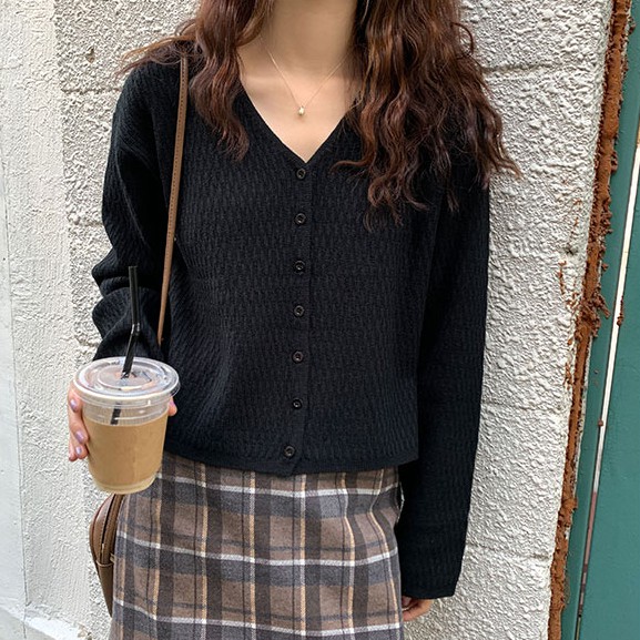 Áo Khoác Cardigan Ngắn Dệt Kim Dáng Rộng Dáng Rộng Dễ Thương Dành Cho Bạn Nữ