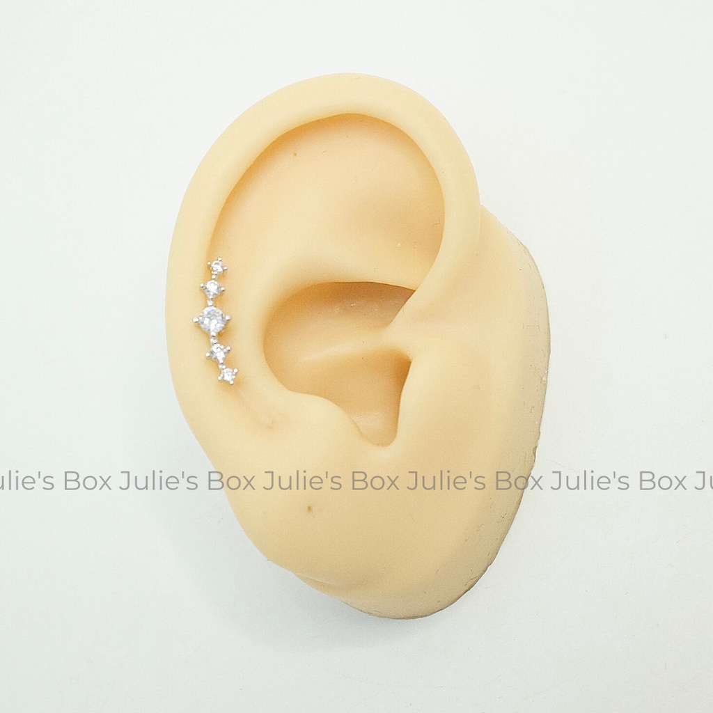 [1 Chiếc] Khuyên Tai Vành King Tai Xỏ Nam Nữ Hình Unisex Titanium Không Đen Không Ngứa Không Dị Ứng julies box