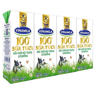 Lốc Sữa tươi Vinamilk có đường 180ml