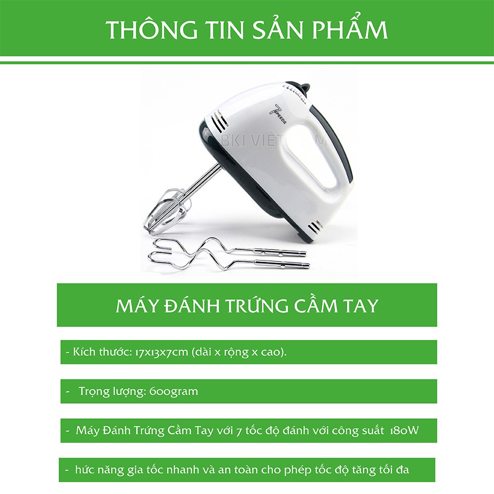 Máy đánh trứng cao cấp cầm tay 7 tốc độ công suất đa năng - DANHTRUNG7C