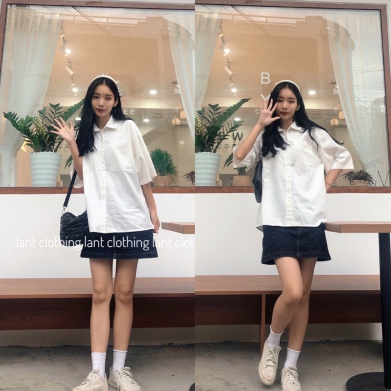 Áo sơ mi cộc tay túi chữ essen