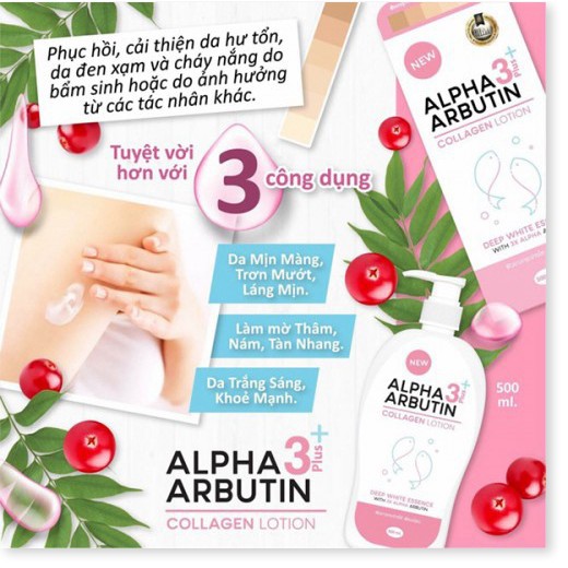 [Mã chiết khấu giảm giá mỹ phẩm sỉ chính hãng] Lotion dưỡng trắng Alpha Arbutin Collagen 3Plus – bí quyết của hotgirl Th