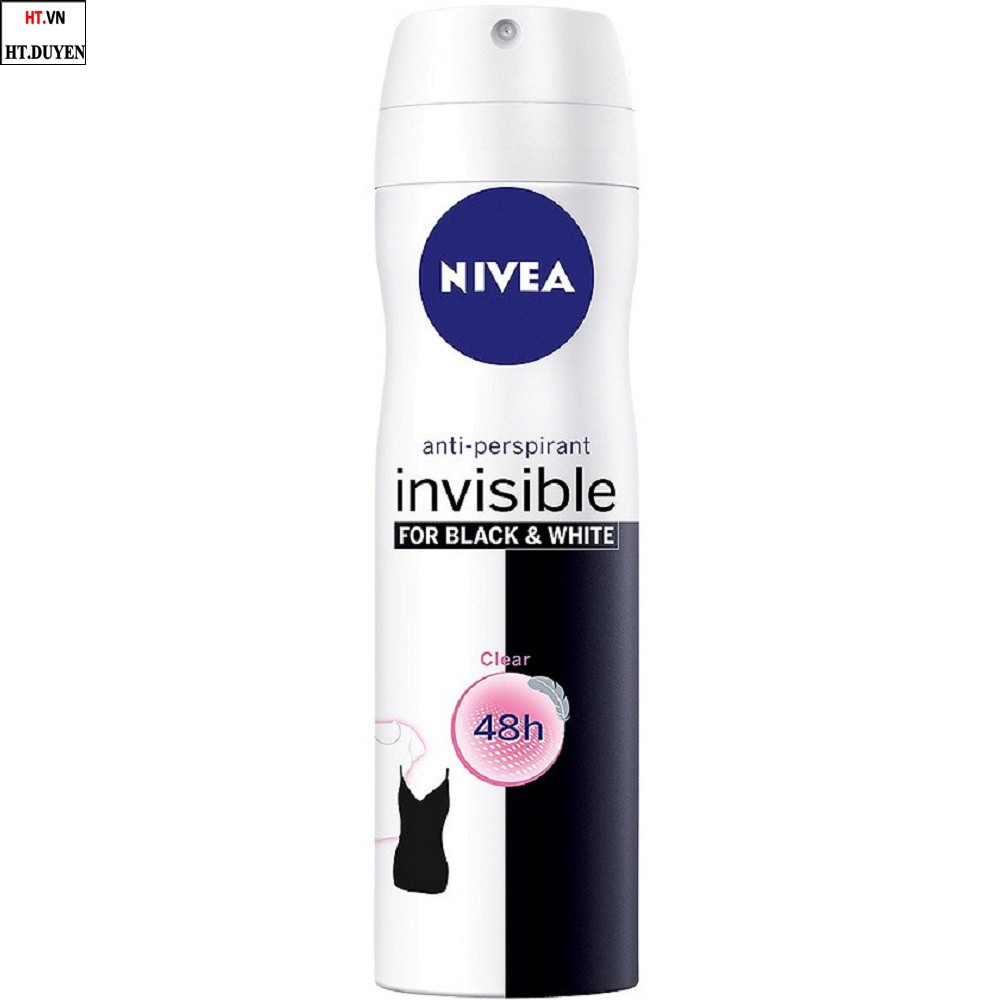 XỊT KHỬ MÙI NIVEA NỮ Black & White Clear( 150ml), 100% chính hãng