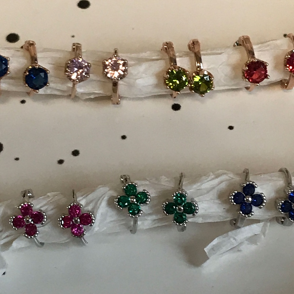 Ngủ Tại sao không cần Pick! Bông Tai Hình Cỏ Bốn Lá Đính Đá Zircon Thời Trang Cho Nữ