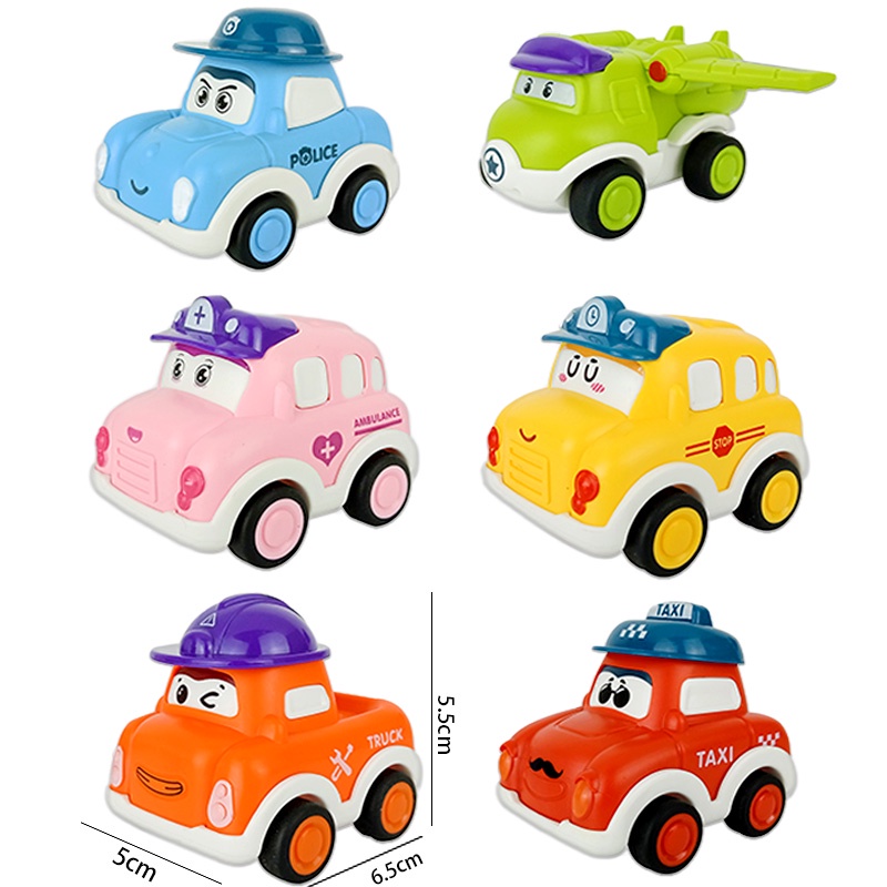 Set trang trí 6 xe oto con sắc màu