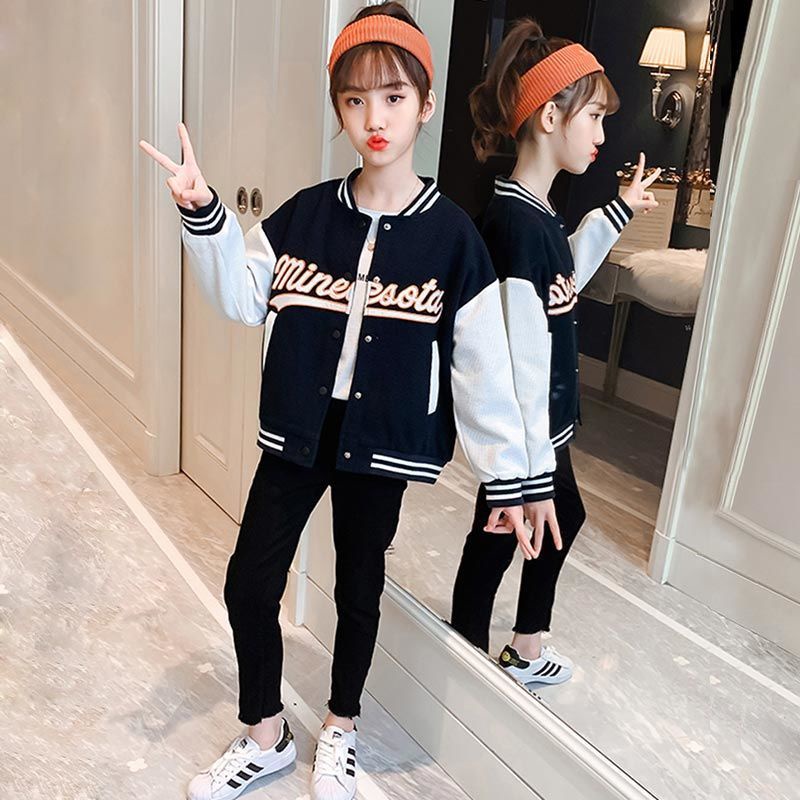 Áo Khoác Bóng Chày Thời Trang Xuân Thu Kiểu Mới 2023 Cho Bé Gái