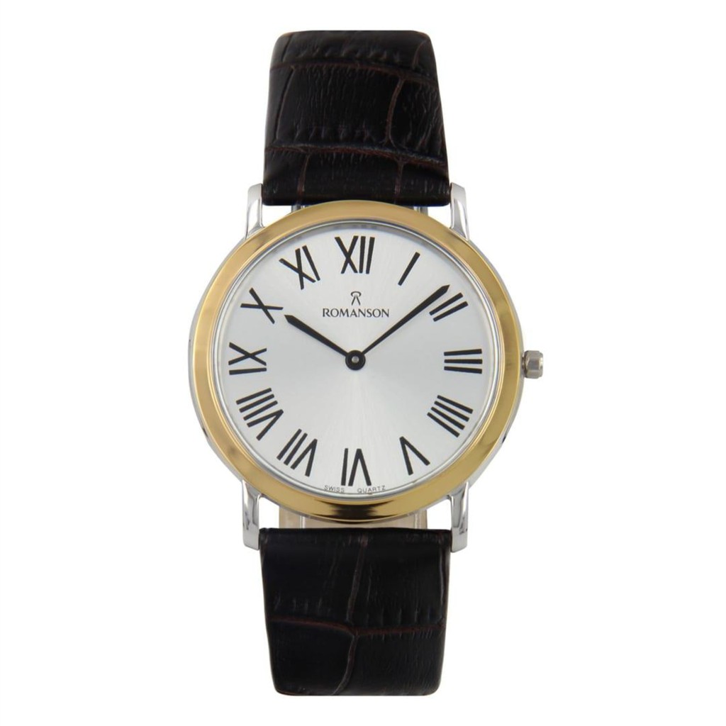 Đồng hồ Romanson Men Watch TL5111MCWH nam mặt nhỏ mỏng kính chống xước máy Thụy Sĩ chống nước dây da cao cấp chính hãng