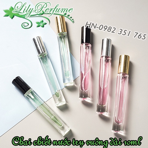 (9.4k) Combo 100 Lọ chiết nước hoa trụ vuông dài 10ml Loại 1 HÀNG ĐẸP (VỎ CHIẾT RỖNG)