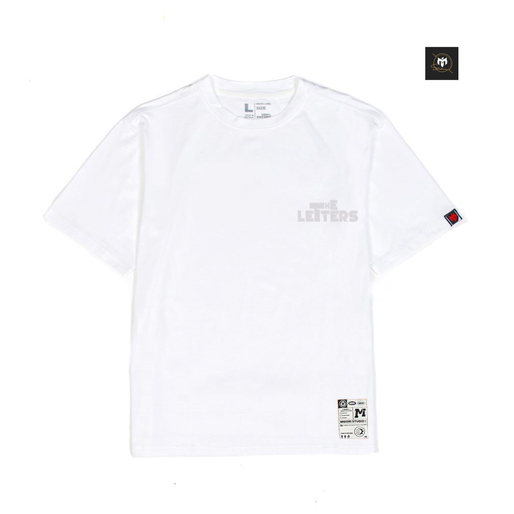 Áo phông tay lỡ form rộng Unisex giá rẻ nam nữ The Letters Phản Quang Local Brand M Studio