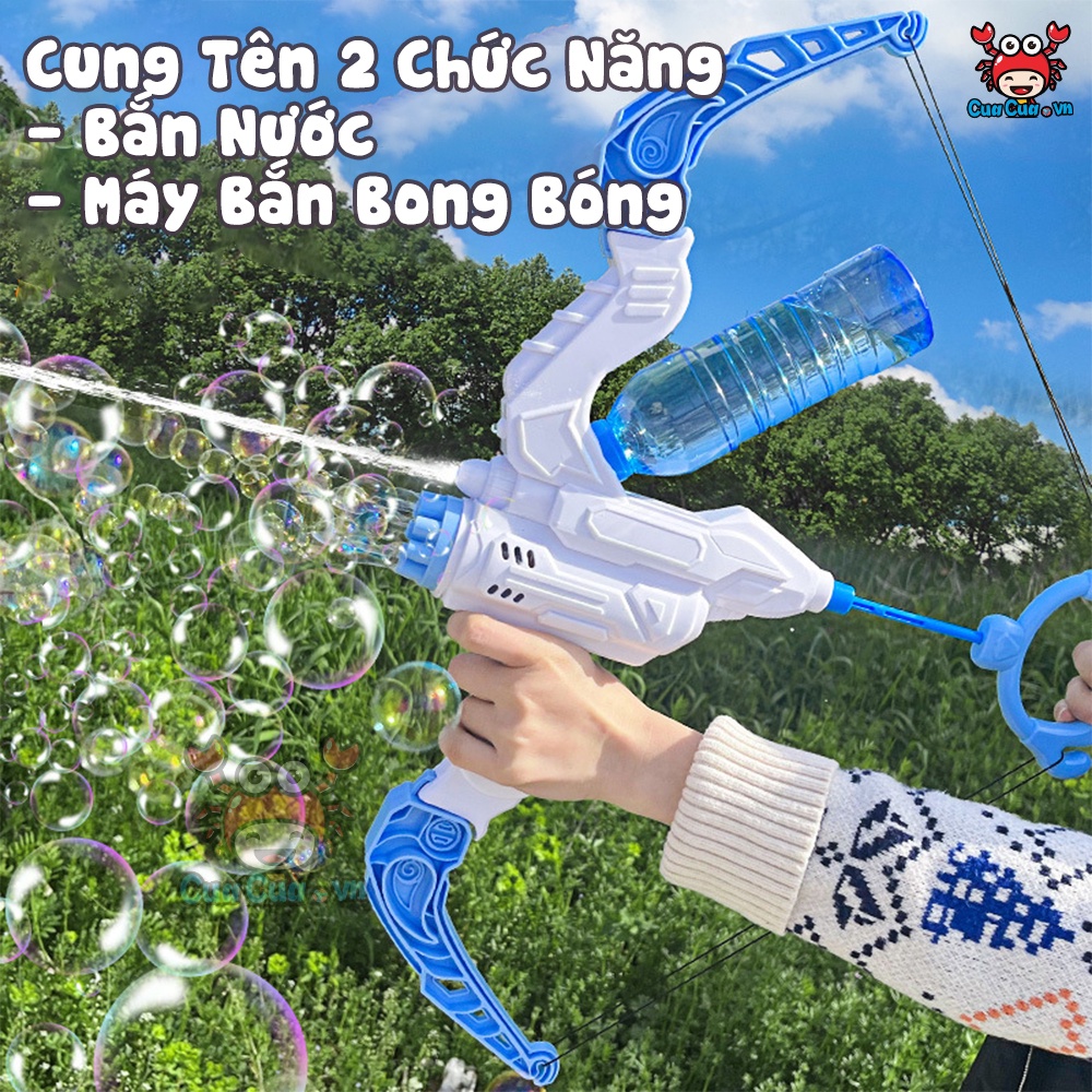 Cung bắn bong bóng, cung tên bắn nước đồ chơi ngoài trời mẫu súng nước bắn bong bóng cỡ lớn cho bé vui chơi vận động