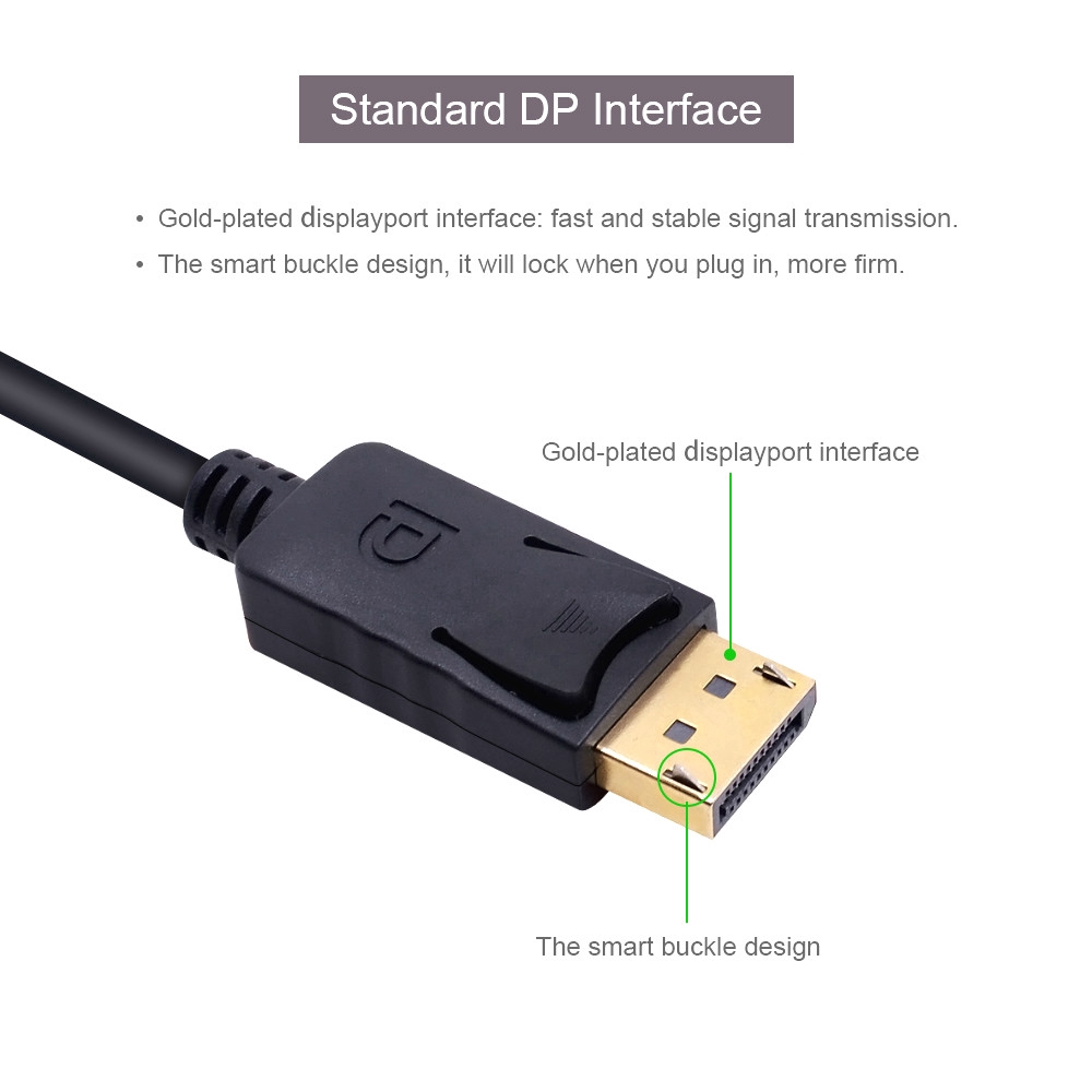 DP to VGA Video Adapter 1080p Thunderbolt Male Display Port to Female VGA Cable Displayport to VGA