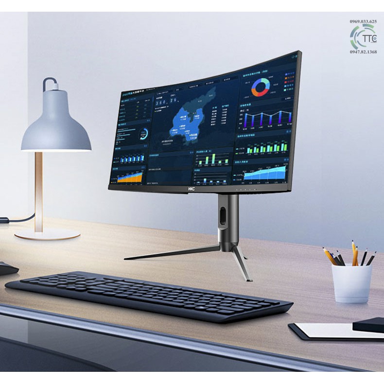 Màn Hình Máy Tính HKC 34inch 21:9, độ phân giải UWQHD 4k , 100hz cong new fullbox 100%