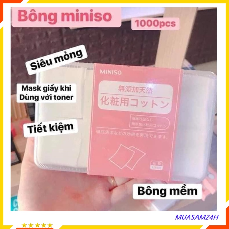 Bông Tẩy Trang Miniso Làm Sạch Da Bông Tẩy Trang 1000 Miếng