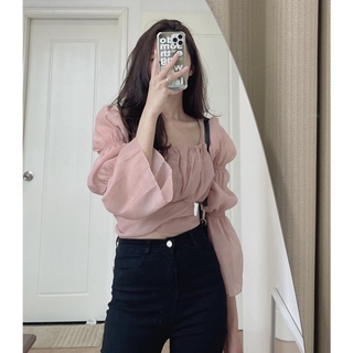 A6839 Áo tơ nơ lưng Audrey