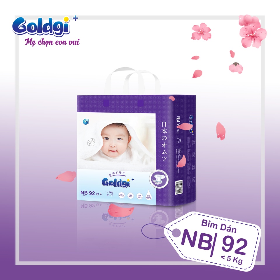 Bỉm Dán GOLDGI Size Newborn cao cấp