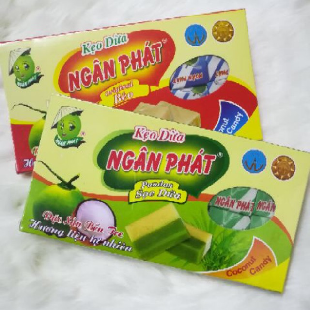 Hộp Kẹo Dừa Đặc Sản Bến Tre Ngân Phát 300gr Nhiều Vị