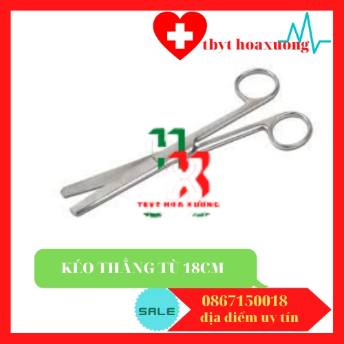 [ Hàng Chính Hãng ] Kéo Y Tế Thẳng Hai Đầu Tù 18cm Parkistan - Kéo Cắt Thuốc 18cm