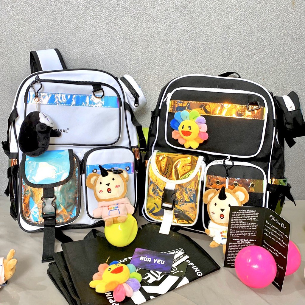 Balo Tibi ulzzang đi học đi chơi  HOLOGRAM kèm [ Túi Tote + Full tag và giấy thơm ]ang tib nam nữ đi chơi đi hoc giá rẻ