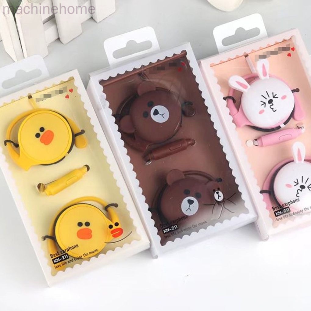 Tai Nghe Nhét Tai Hình Thú Dễ Thương Kèm Phụ Kiện