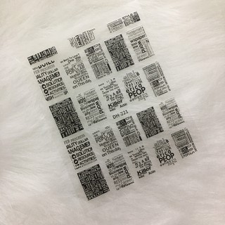 Sticker dán móng họa tiết báo, tạp chí