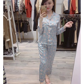 BỘ PIJAMA LỤA HÀN HÌNH TIM